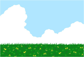 青空の見える草原の風景