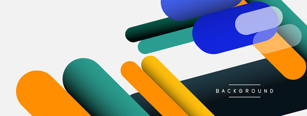 Overlapping round shapes and lines background. Vector illustration for wallpaper banner background or landing page