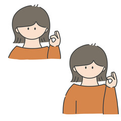 OKのポーズ_女の子