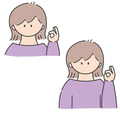 OKのポーズ_女の子
