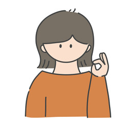 OKのポーズ_女の子