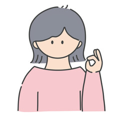 OKのポーズ_女の子