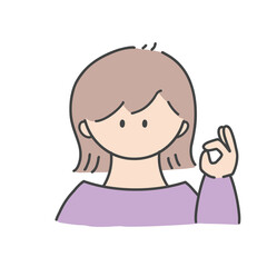 OKのポーズ_女の子