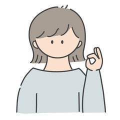 OKのポーズ_女の子