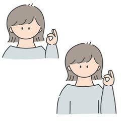 OKのポーズ_女の子