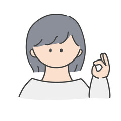 OKのポーズ_女の子
