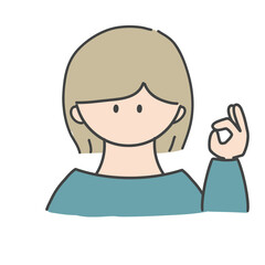 OKのポーズ_女の子