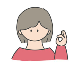 OKのポーズ_女の子