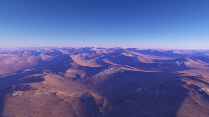 Fototapeta na wymiar a computer-generated surface, a fantasy world 3d render