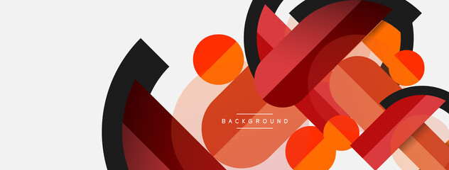 Round geometric shapes lines and circles. Vector template for wallpaper banner background or landing page