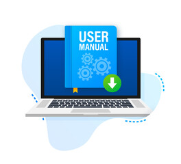Download User manual book illustration in flat style. Vector illustration