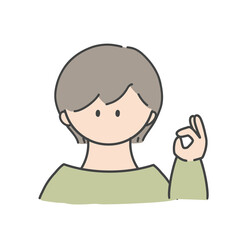 OKのポーズ_女の子