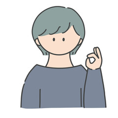 OKのポーズ_女の子