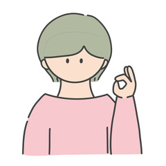 OKのポーズ_女の子