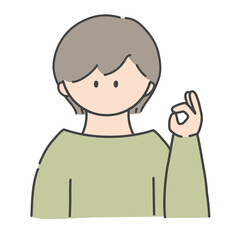 OKのポーズ_女の子