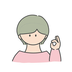 OKのポーズ_女の子
