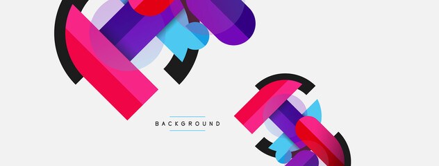 Round geometric shapes lines and circles. Vector template for wallpaper banner background or landing page