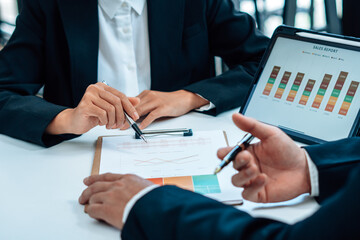 Business Consulting meeting working and brainstorming new business project finance investment concept.