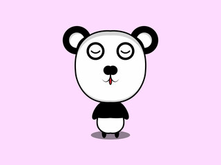 Print Vector Cute panda cartoon icon illustration