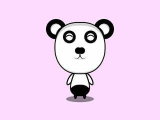 Print Vector Cute panda cartoon icon illustration