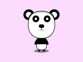 Print Vector Cute panda cartoon icon illustration
