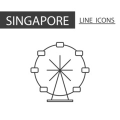 Flyer Singapore icon. The icons as Singapore signature in black lines.