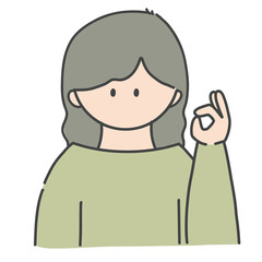 OKのポーズ_女の子
