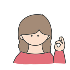 OKのポーズ_女の子