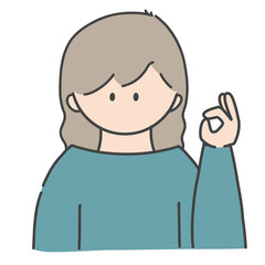 OKのポーズ_女の子