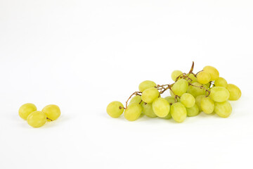 bunch of grapes on white