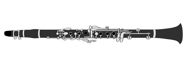 Clarinet musical instrument hand drawn sketch. - obrazy, fototapety, plakaty