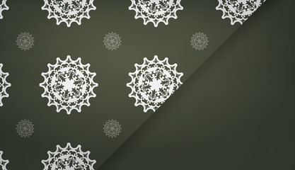 Dark green banner with greek white pattern for design under the text