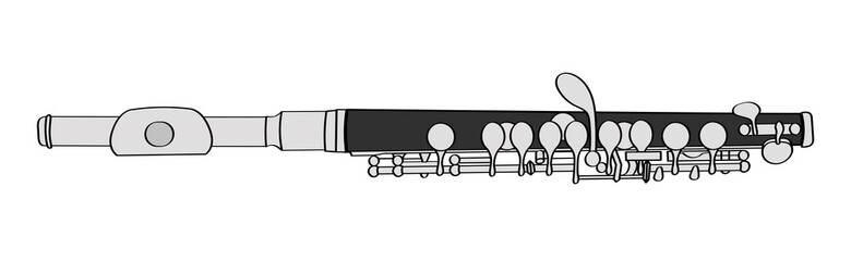 Piccolo wind instrument vector illustration