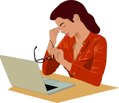 Work From Home Vector Flat Illustration