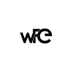 wfe initial letter monogram logo design