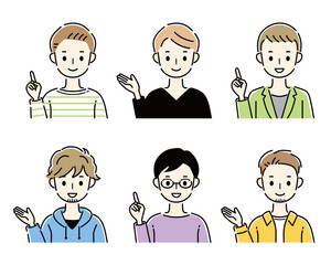 男性　案内　複数