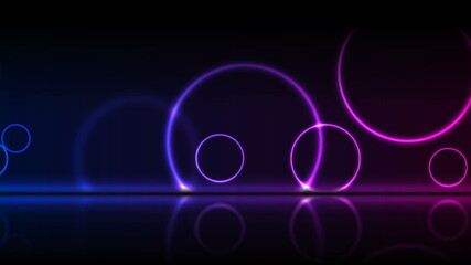 Blue ultraviolet neon laser circles technology background