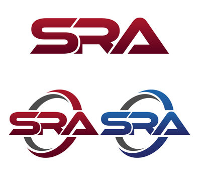 Modern 3 Letters Initial logo Vector Swoosh Red Blue SRA