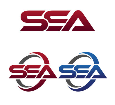 Modern 3 Letters Initial logo Vector Swoosh Red Blue SSA