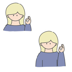 OKのポーズ_女の子