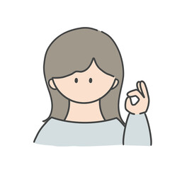 OKのポーズ_女の子