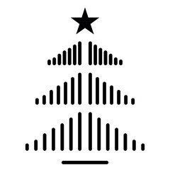 Line christmas tree icon. Vector happy new year party design or banner