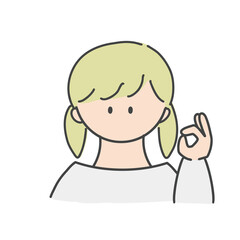 OKのポーズ_女の子