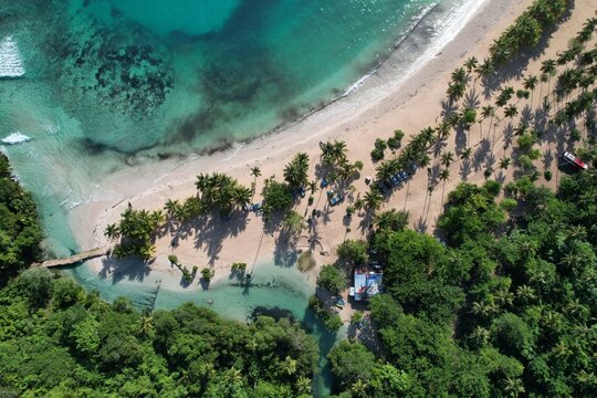 aerial view of island