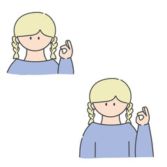 OKのポーズ_女の子