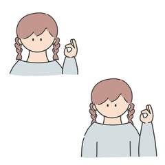 OKのポーズ_女の子