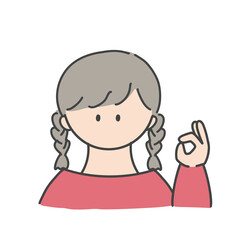 OKのポーズ_女の子