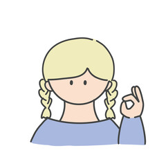 OKのポーズ_女の子