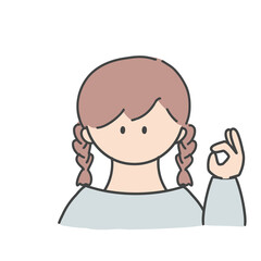 OKのポーズ_女の子