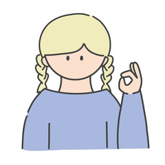 OKのポーズ_女の子